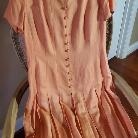 Cynthia Howie - Maggy Boutique Peach Pleated Dress - Picture 2 of 4